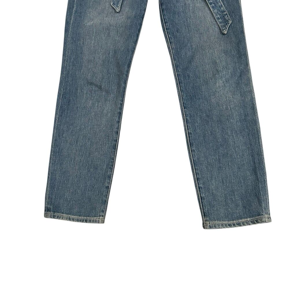 Veronica Beard Jeans Women's 25x28 Blue Logan Slim Straight Extra High-Rise Belt - Picture 3 of 14
